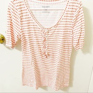5/$25 Old Navy polka dot ruffle top shirt